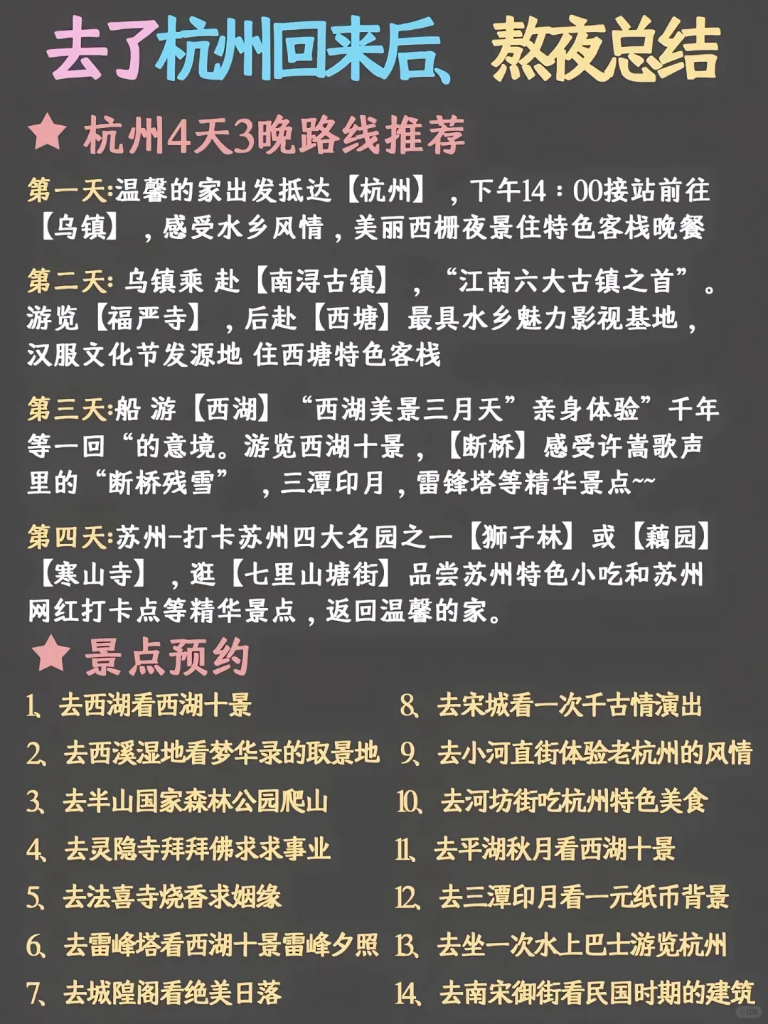 工作休假，去了杭州，玩了五天四晚❗️