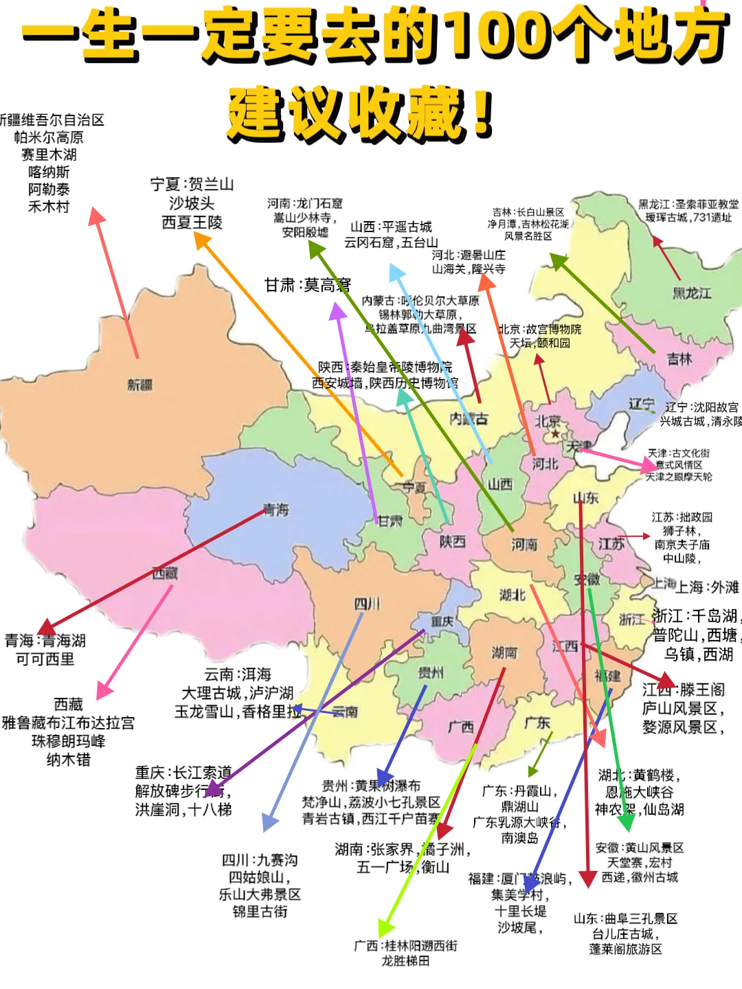 中国一生一定要去的100个地方 ！你去过几个？