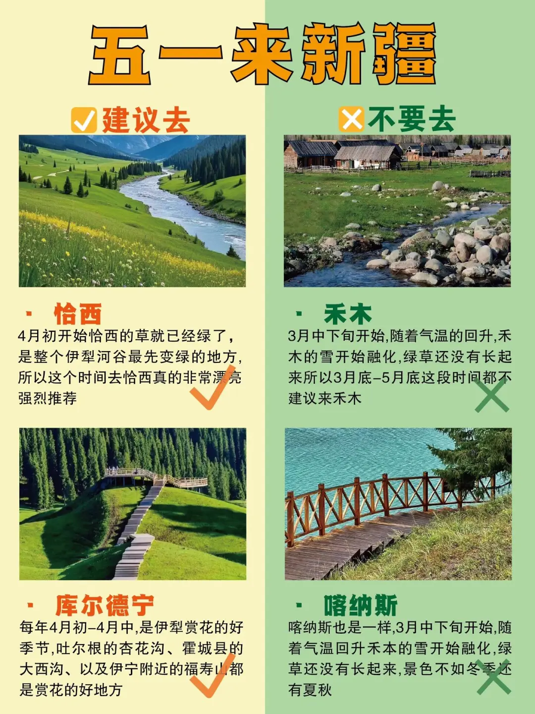 五一新疆景点红黑榜‼️建议去🆚不要去