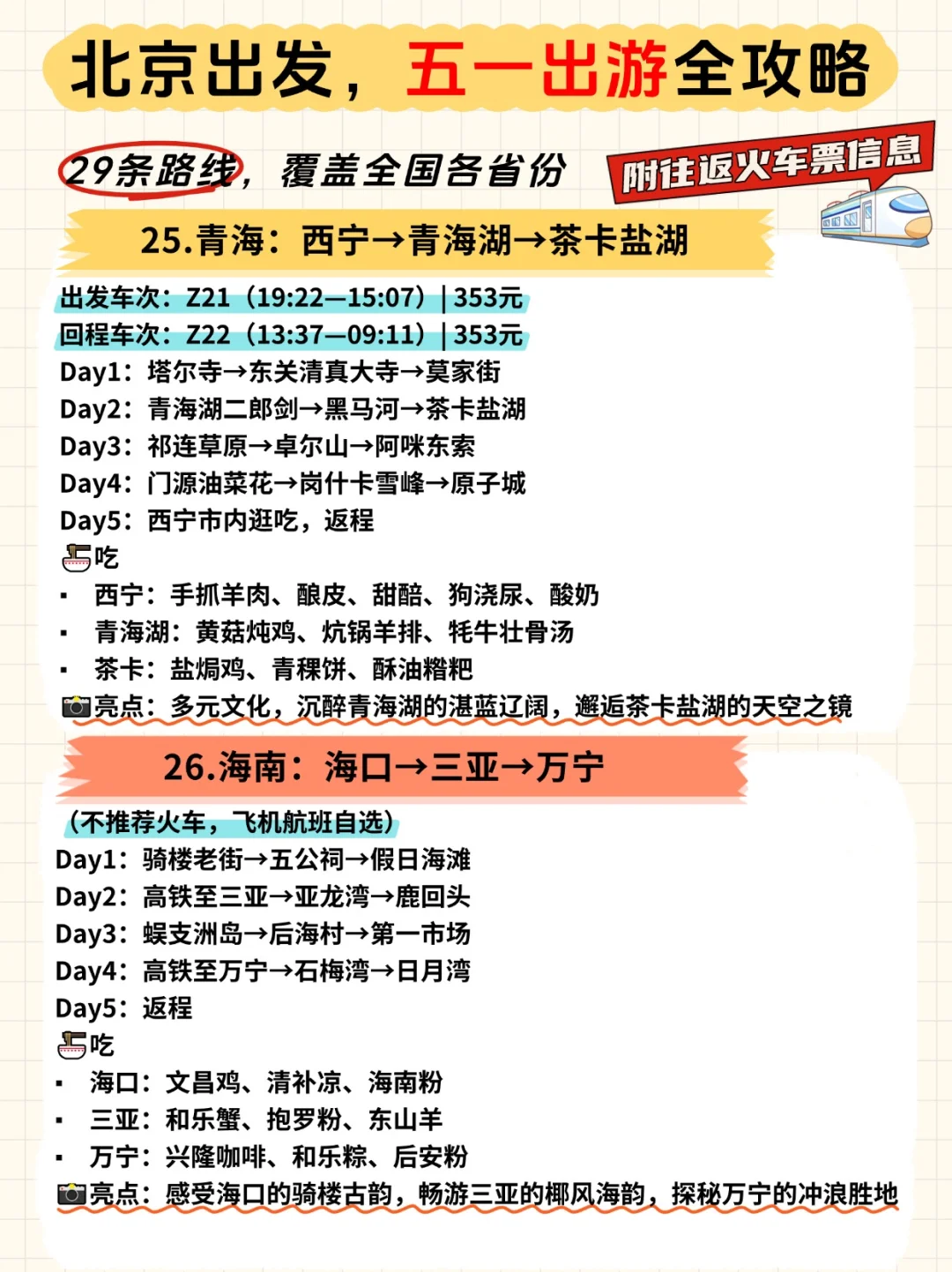 五一假期不知道去哪⁉️爆肝整理29条路线