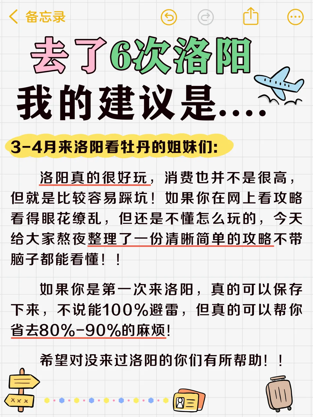 去了6次洛阳，我的建议是…🤕🤕