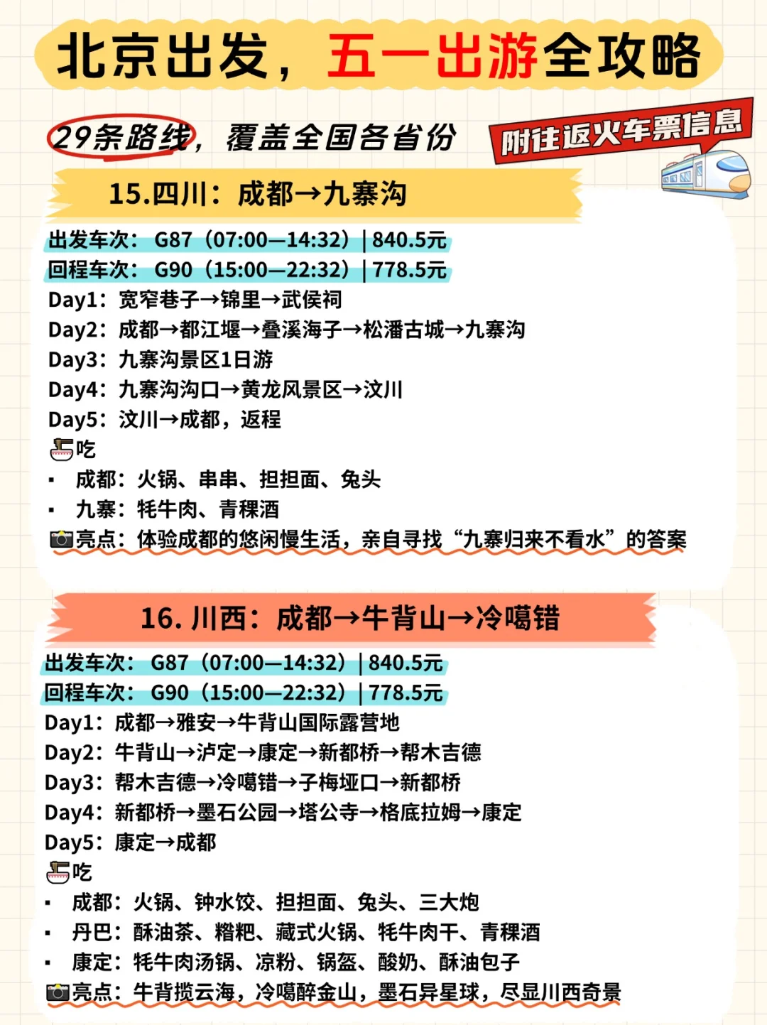 五一假期不知道去哪⁉️爆肝整理29条路线