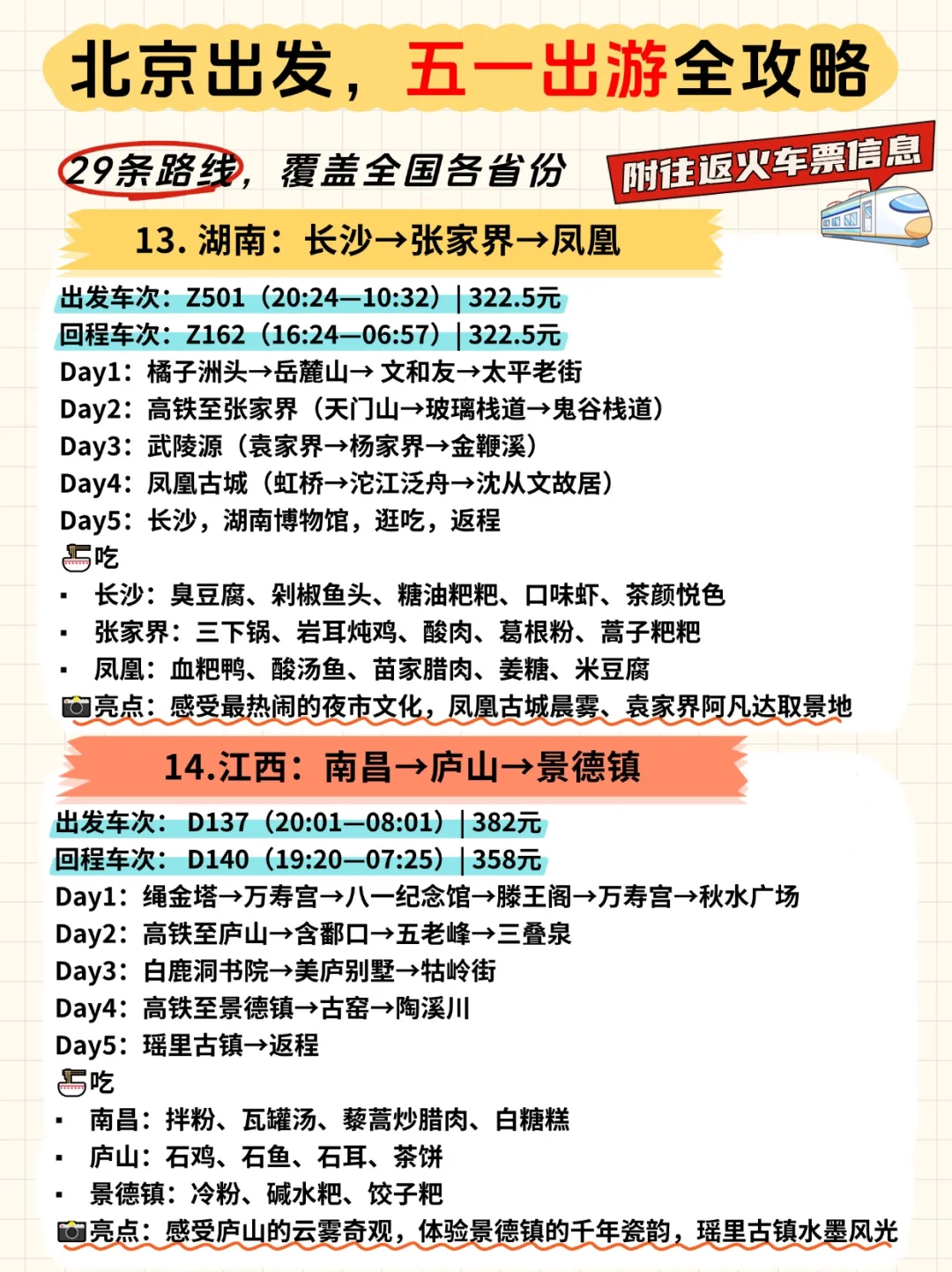 五一假期不知道去哪⁉️爆肝整理29条路线