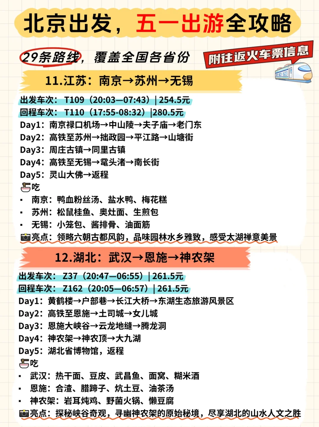 五一假期不知道去哪⁉️爆肝整理29条路线