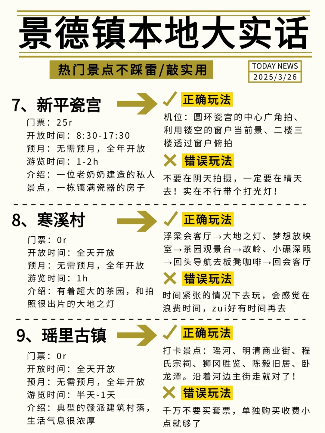 景德镇会奖励每一个提前做攻略的人！！