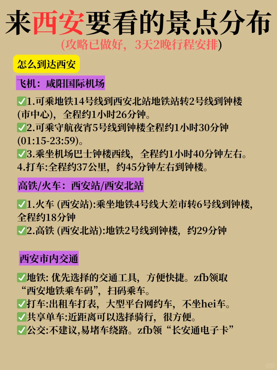 直接炸裂‼️谁还没看过这篇西安旅游攻略