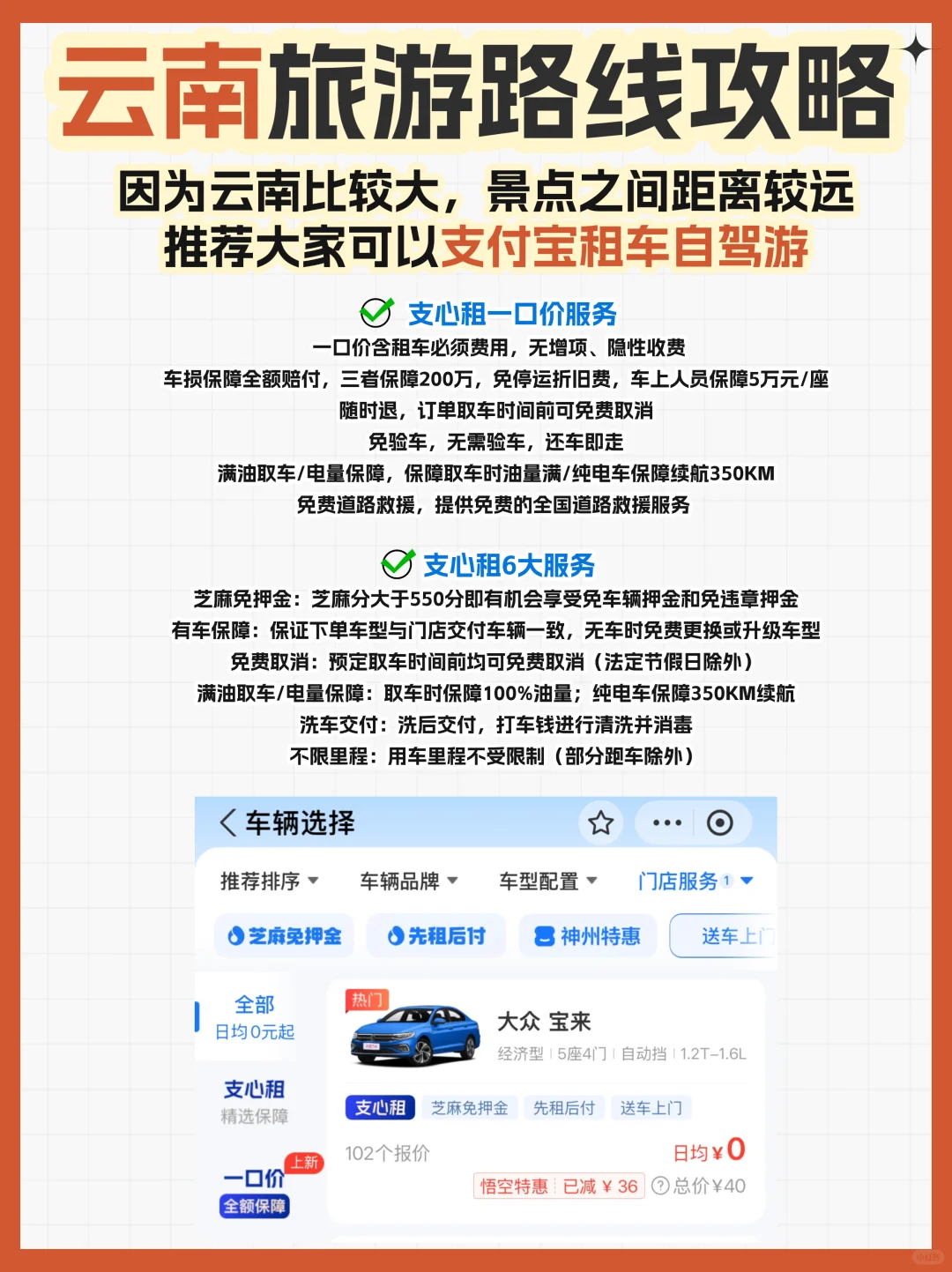 云南租车自驾旅游路线攻略！不绕路版！！