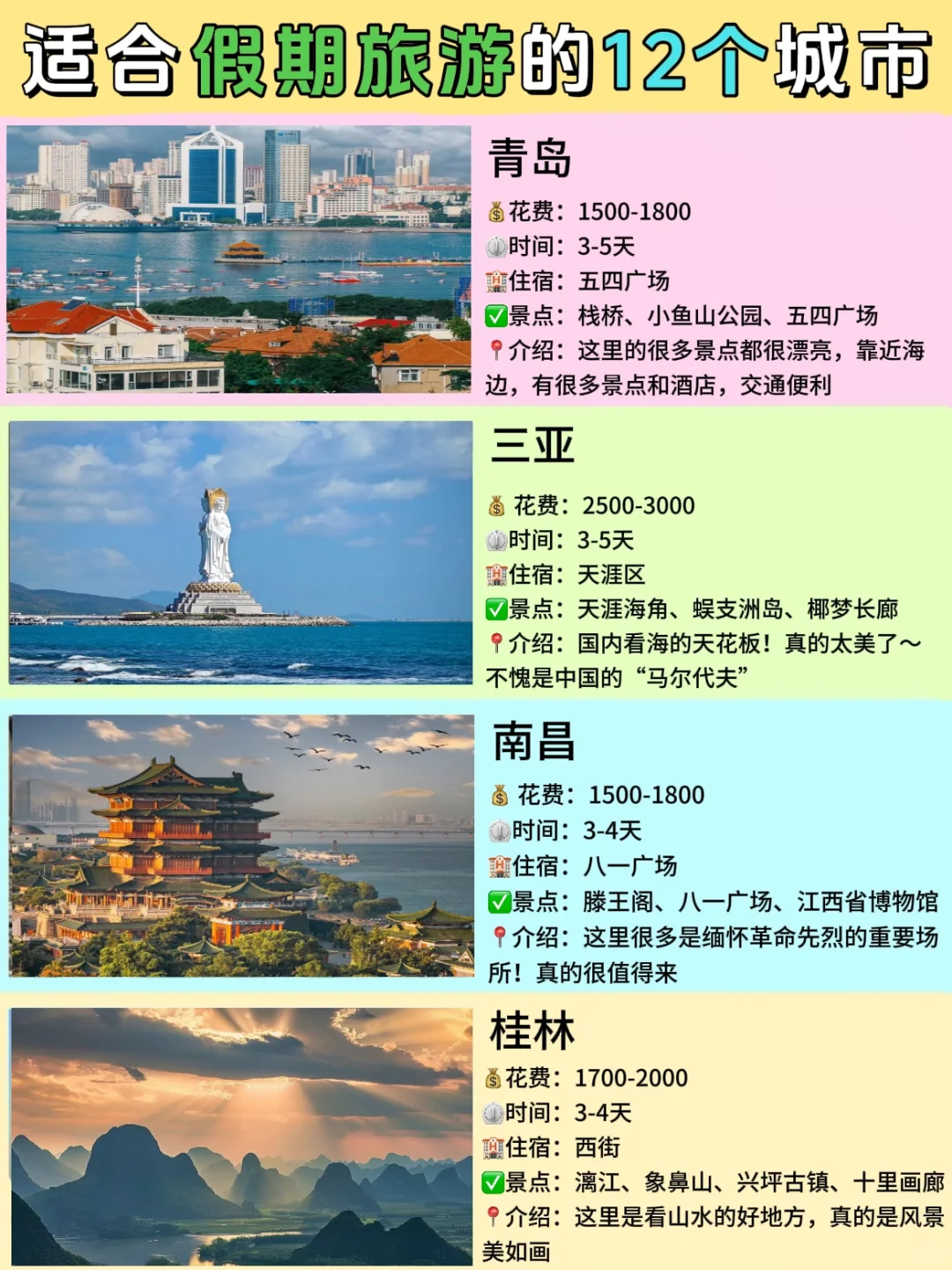 适合假期旅游的12个城市！女孩子一定要去‼