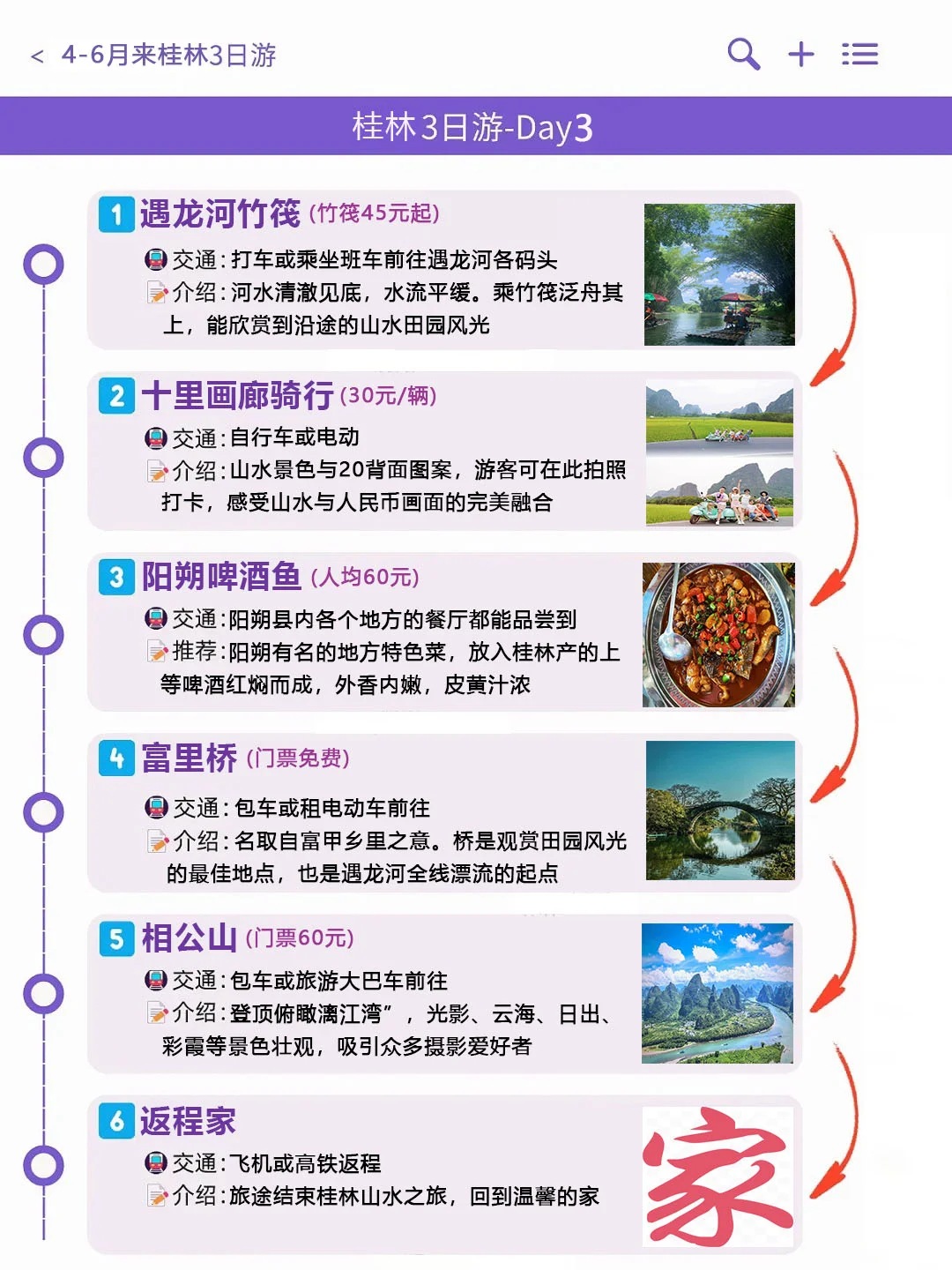 本J人对自己做的桂林旅游攻略甚是满意🥰