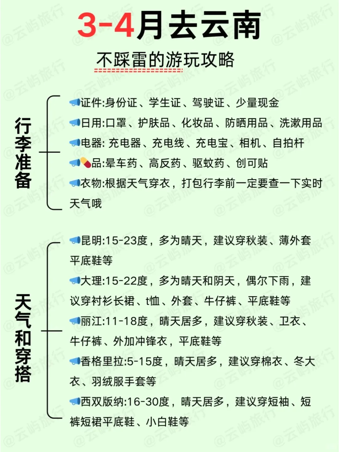 3-4月必游云南✨超省心攻略来啦！🔥