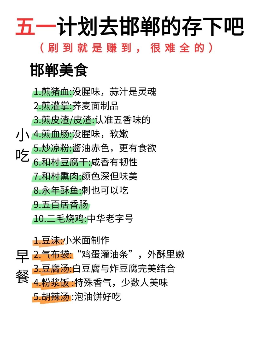 邯郸已回✌攻略已完善未出发的赶紧抄作业