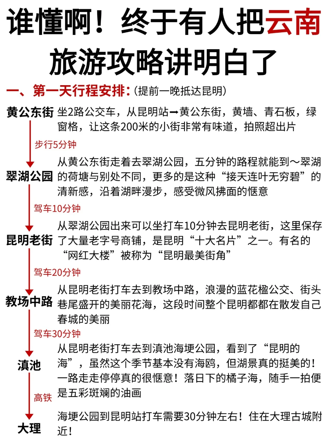 云南旅游攻略｜云南5天4晚行程，来的姐妹👭码