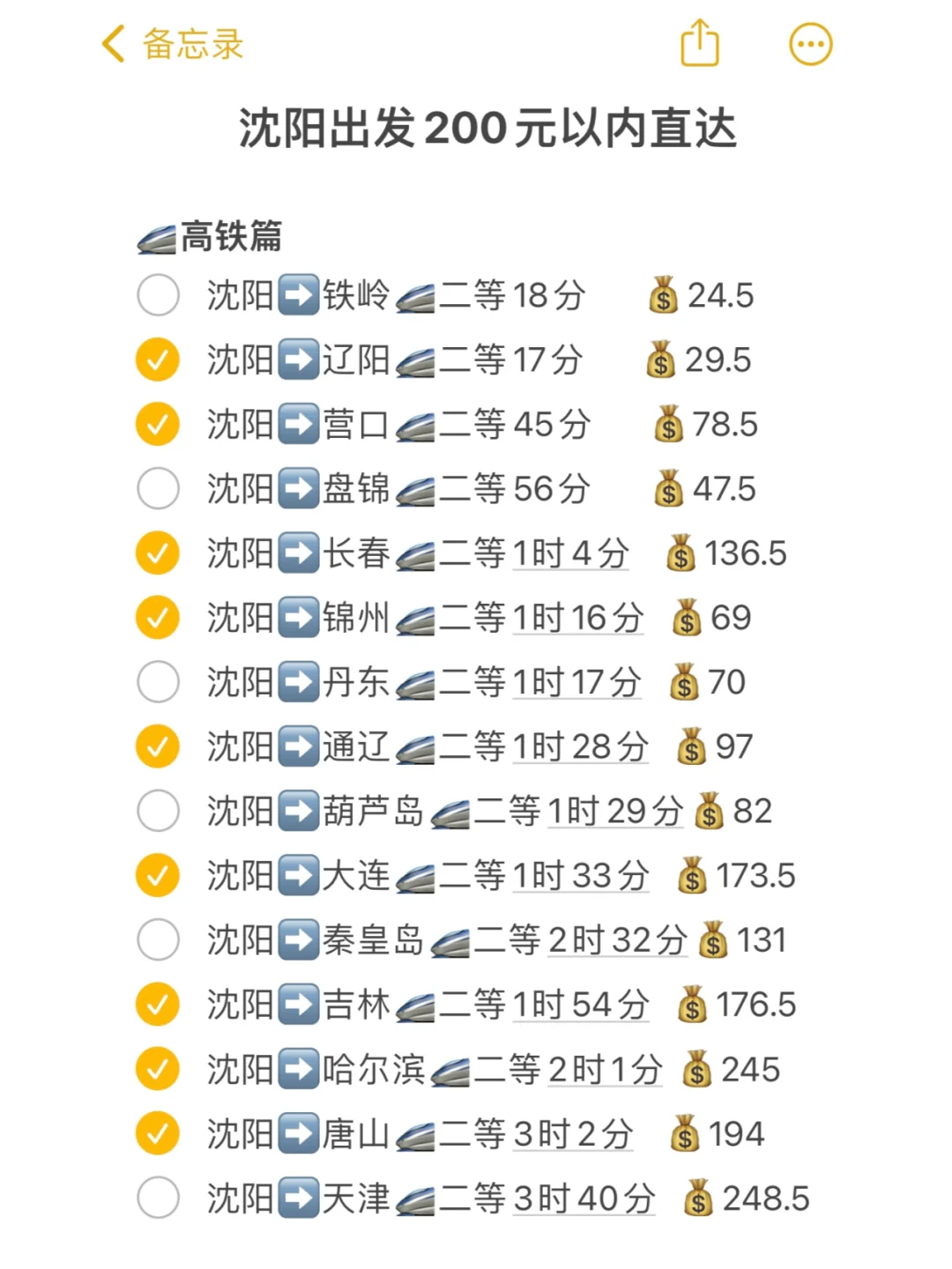 沈阳出发！200元可以去这么多地方？