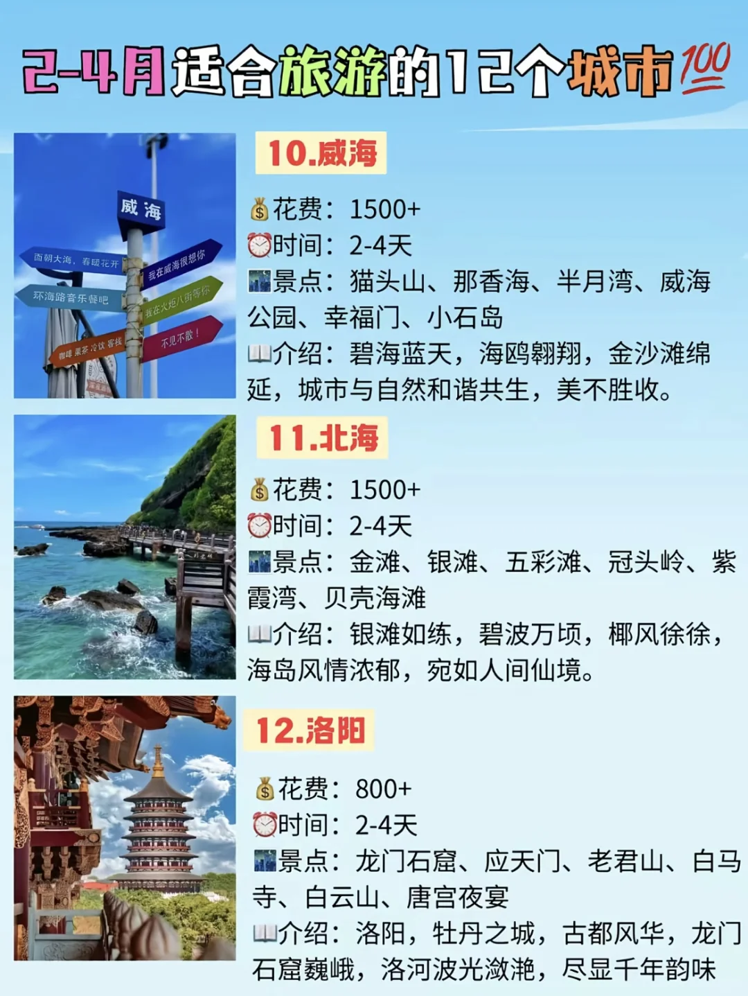 今年2-4月适合旅游的城市‼️