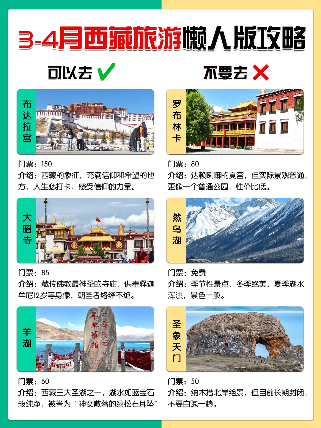 3-4月份西藏旅游🔥懒人版攻略 建议收藏