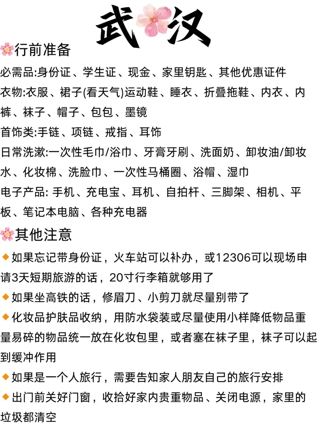 本人整理的武汉旅游攻略已经next level了