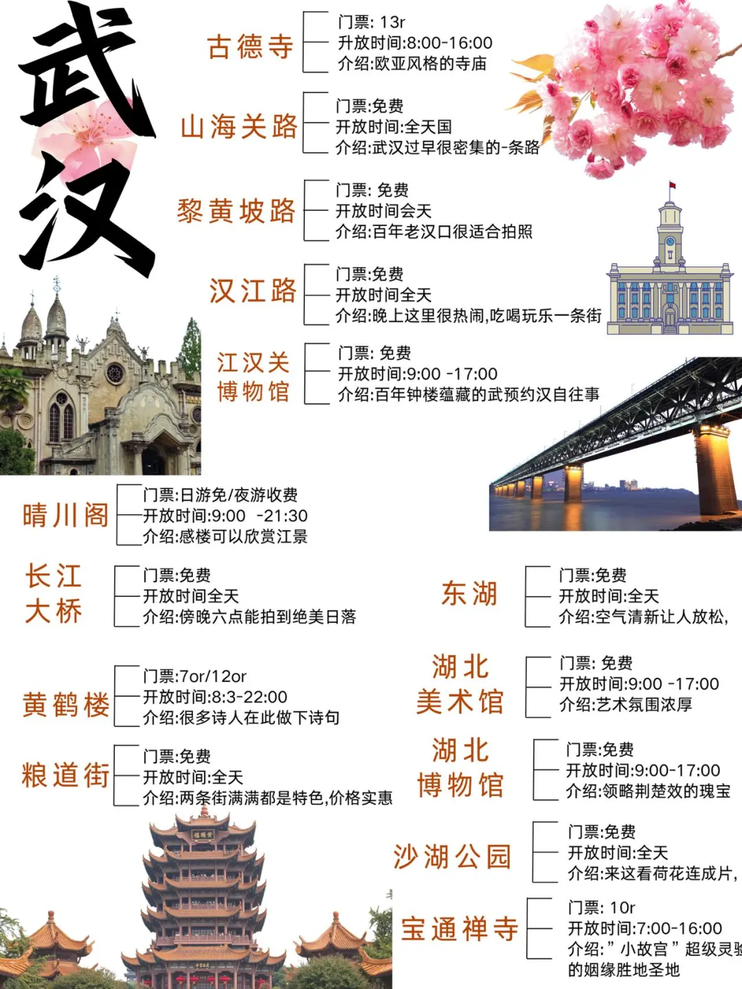 本人整理的武汉旅游攻略已经next level了