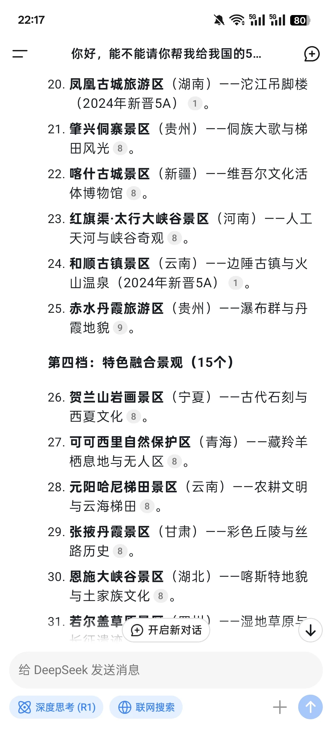 最科学的deepseek国内5A景区分档？你认可吗