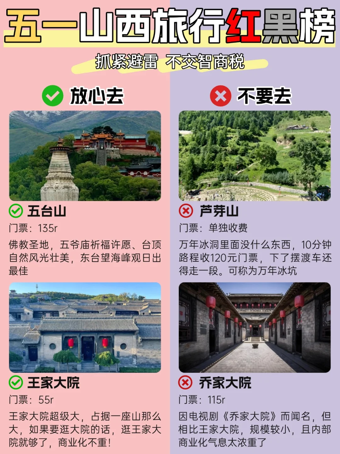 五一山西旅游红黑榜｜预约指南+保姆级攻略