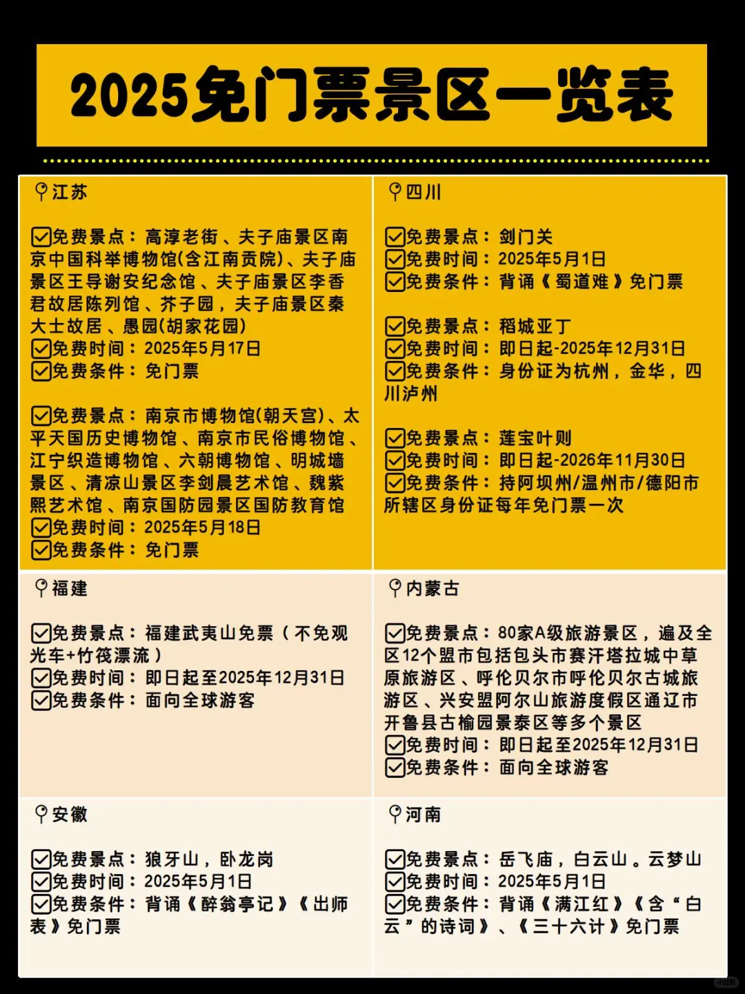 文旅行业如何破局？2025年五一免票景区一览