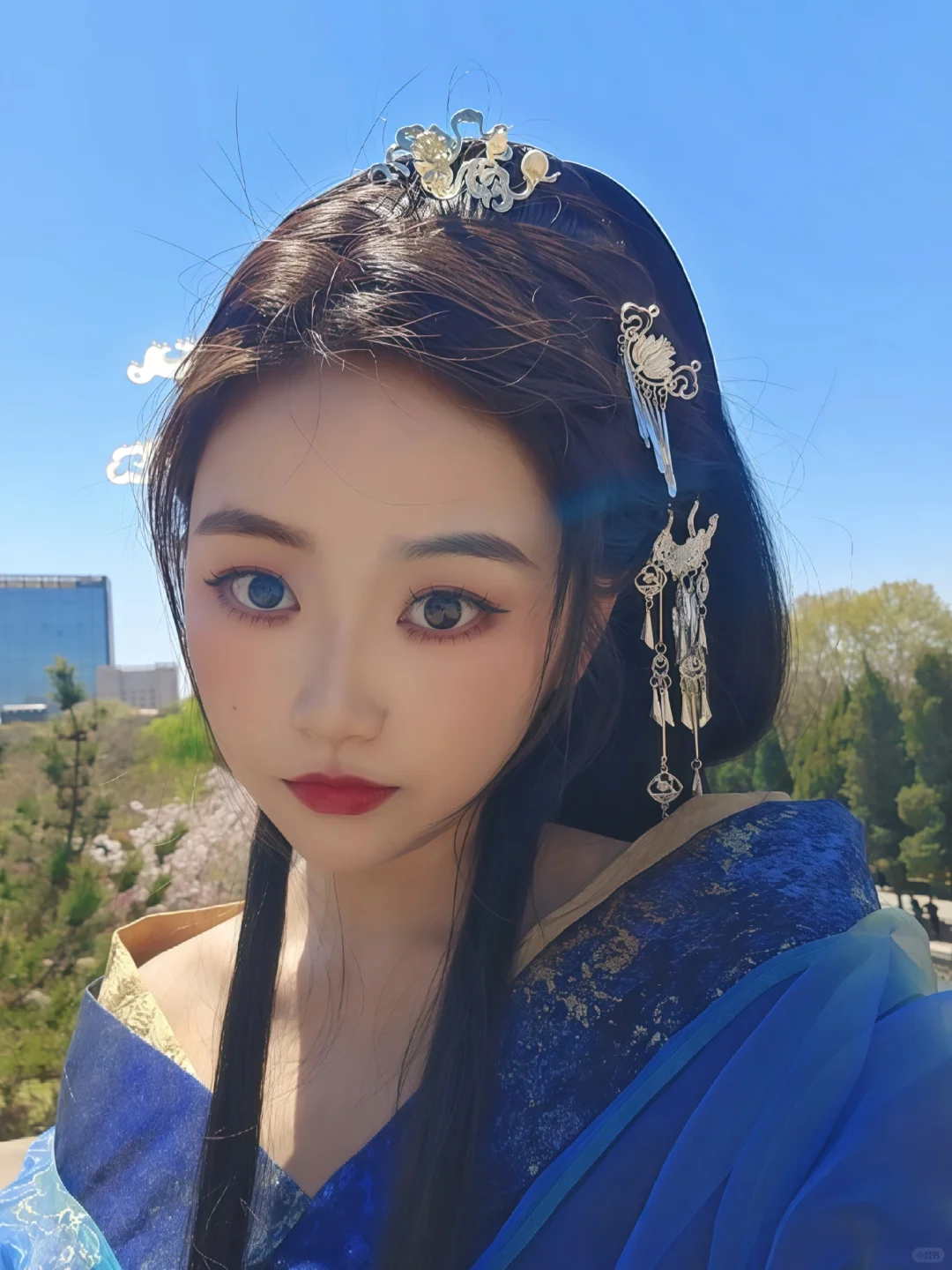 💙邯郸｜身着蓝色战国袍，日照邯都碧宇遥