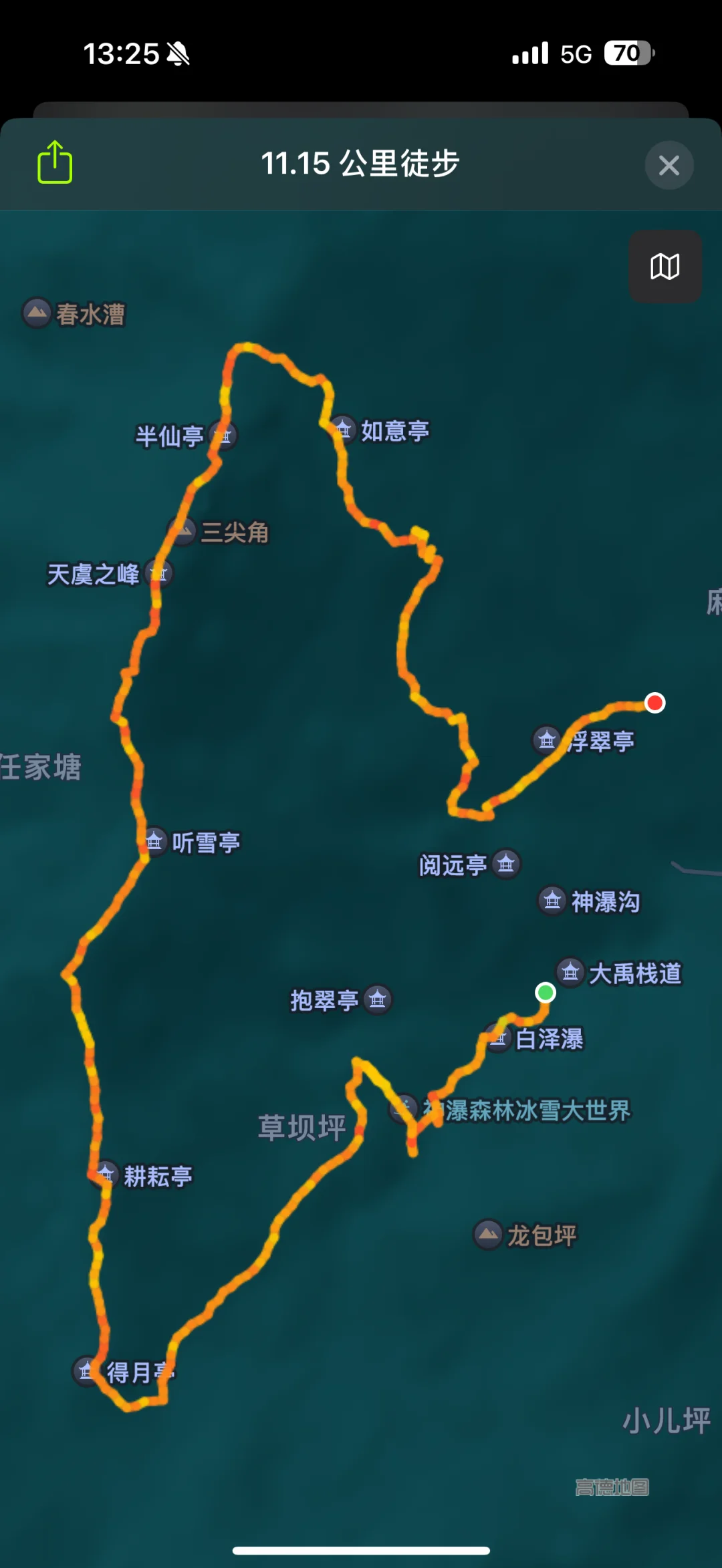 什邡神瀑沟徒步路线