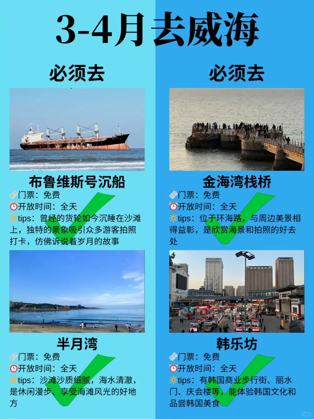 去了N+1次威海总结出来的必去景点