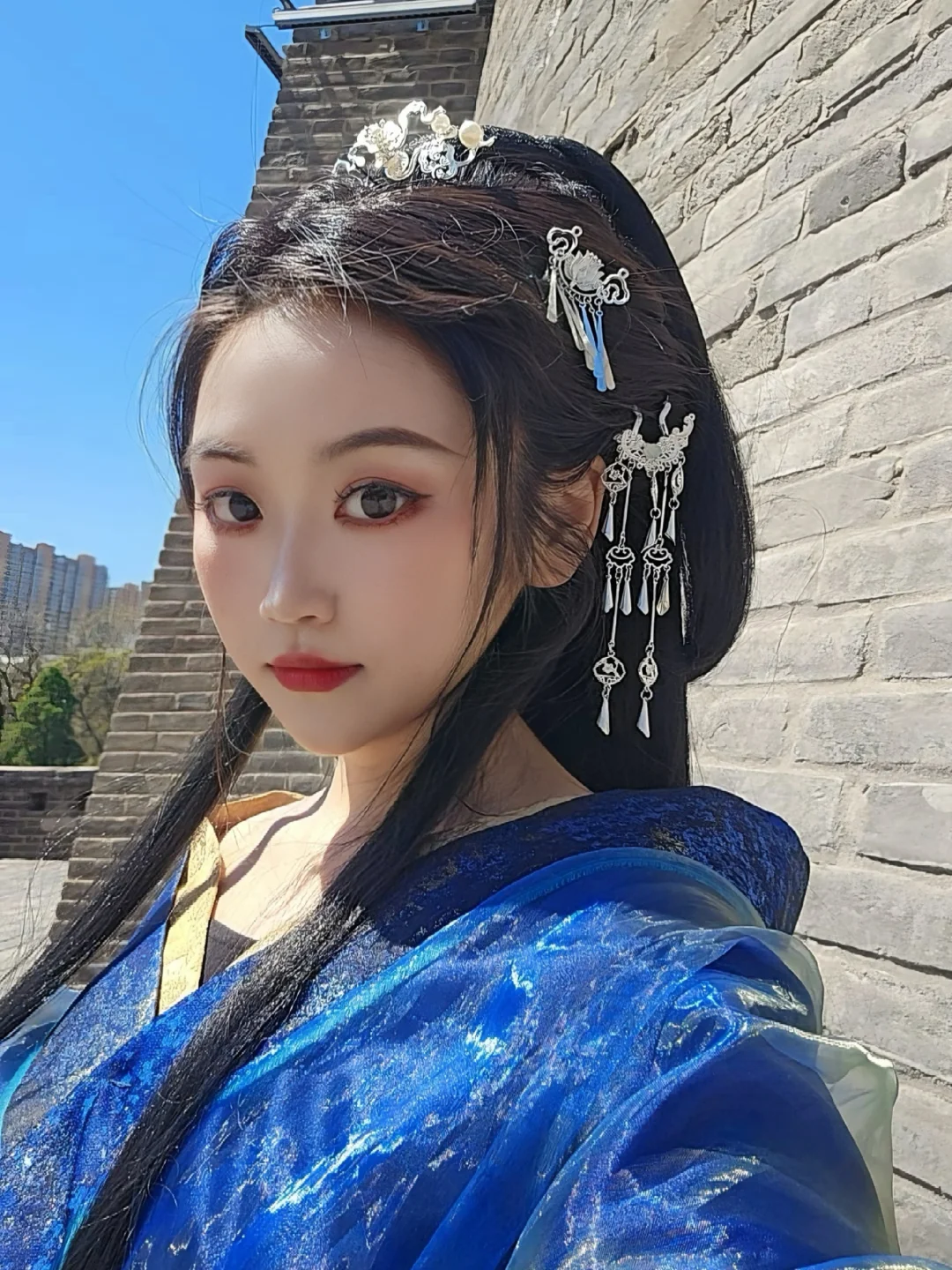 💙邯郸｜身着蓝色战国袍，日照邯都碧宇遥