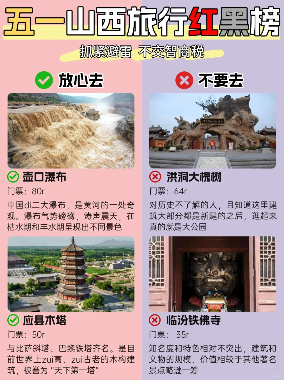五一山西旅游红黑榜｜预约指南+保姆级攻略