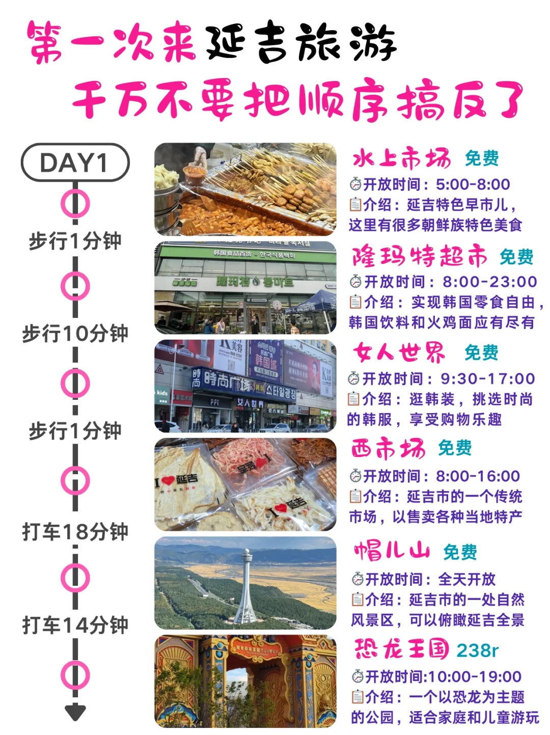 延吉已回！！两天一夜旅游路线快来抄✔️