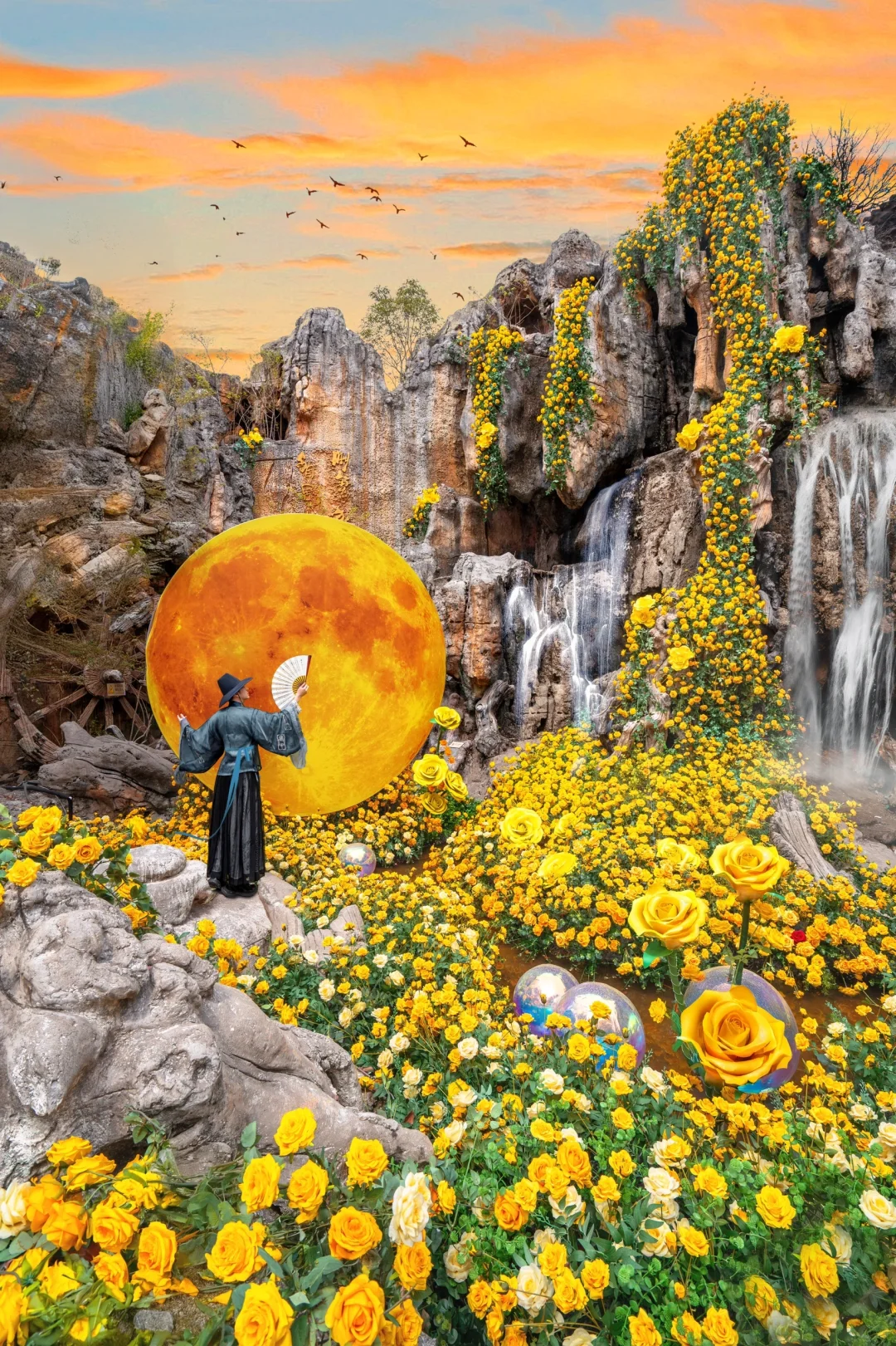 浪漫疯了❗️十万玫瑰峡谷‼️真的好震撼🥀