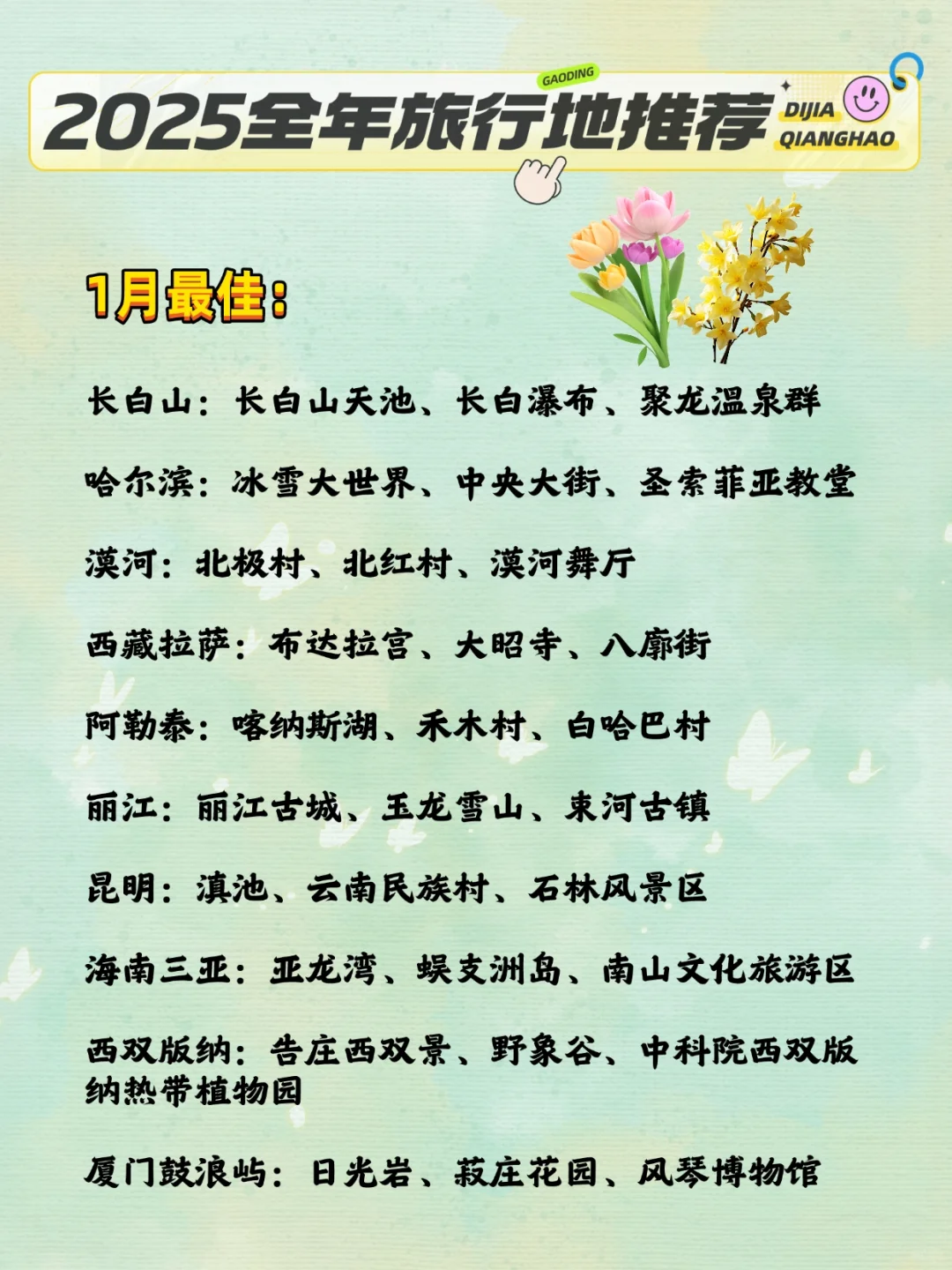 超全整理！2025全年旅游目的地清单