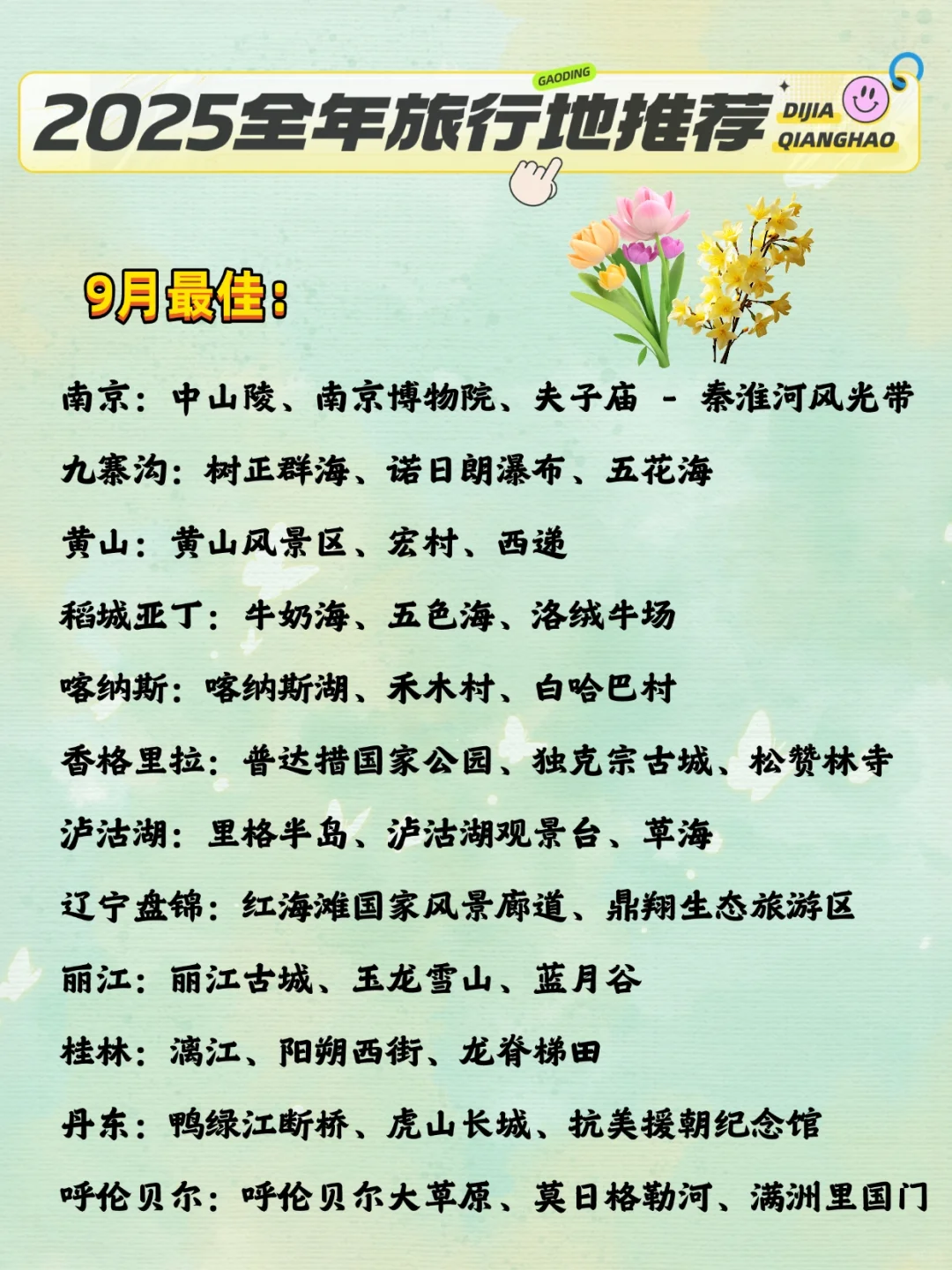 超全整理！2025全年旅游目的地清单