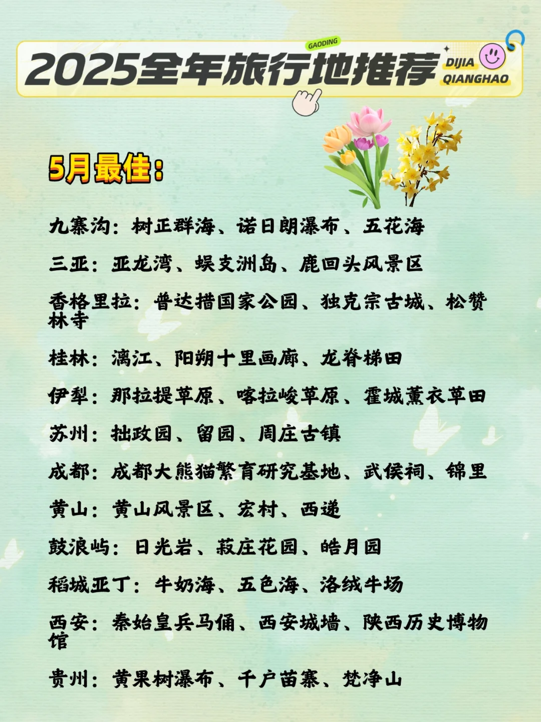 超全整理！2025全年旅游目的地清单