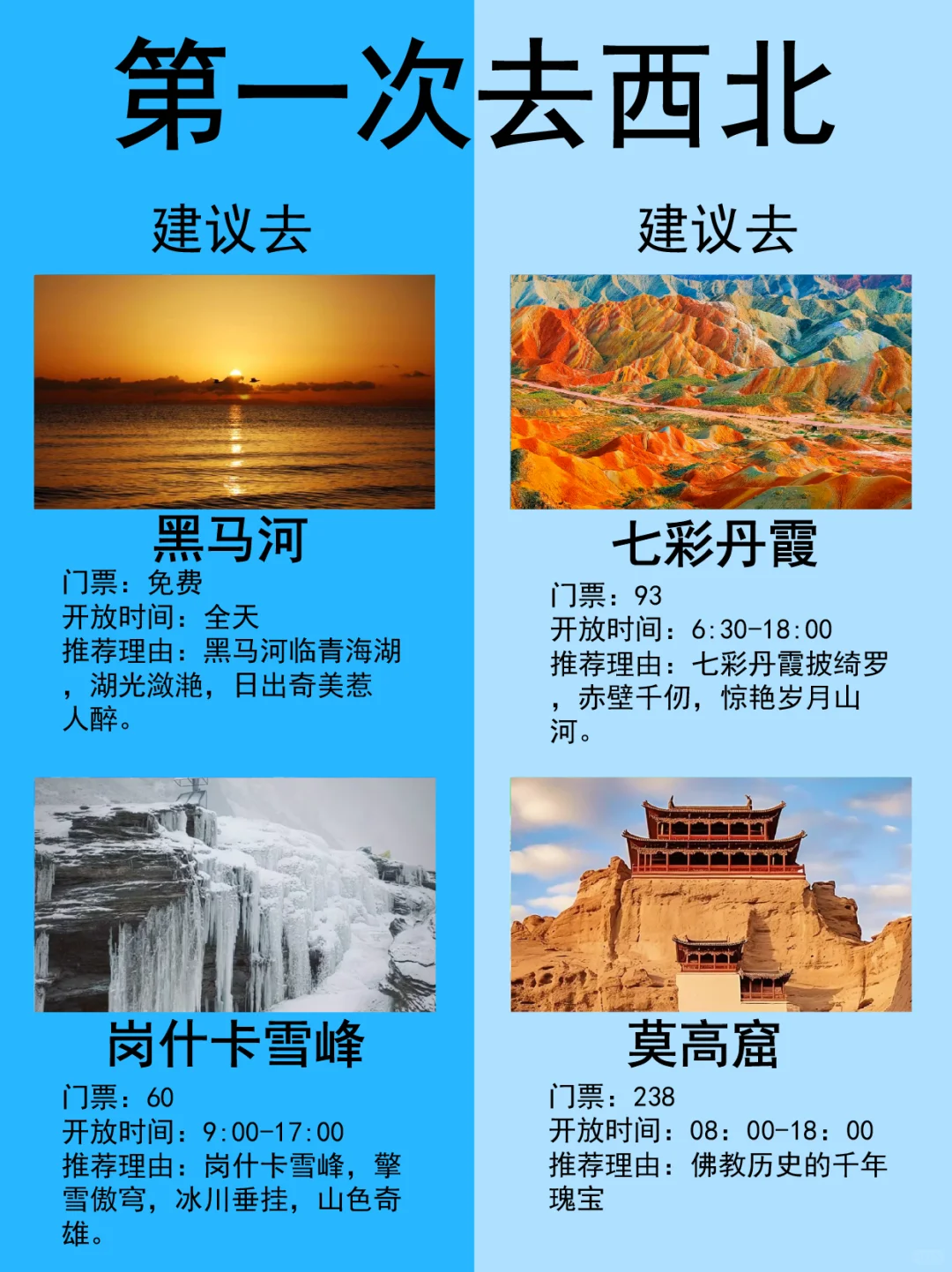 第一次去西北旅游，建议去这几个地方‼️