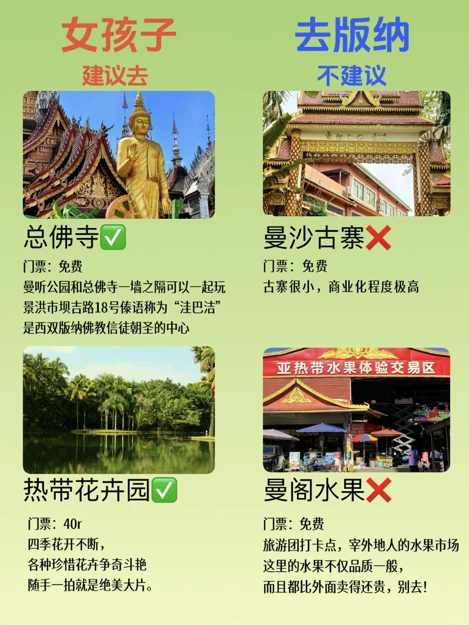 👧女孩第一次去西双版纳保姆级旅游攻略