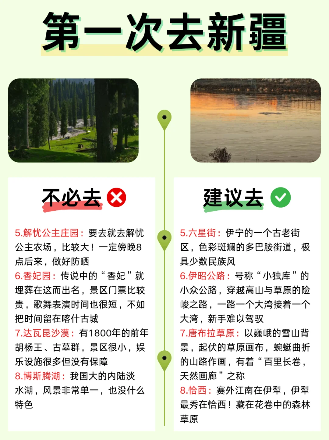 新疆哪些值得去和不值得去的景点