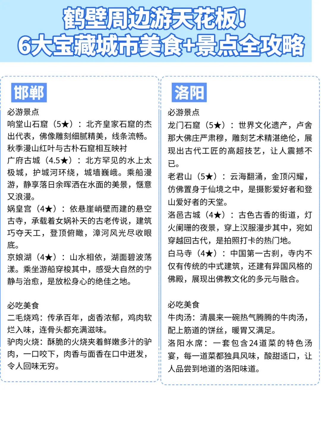 鹤壁周边游天花板！6大宝藏城市美食+景点全
