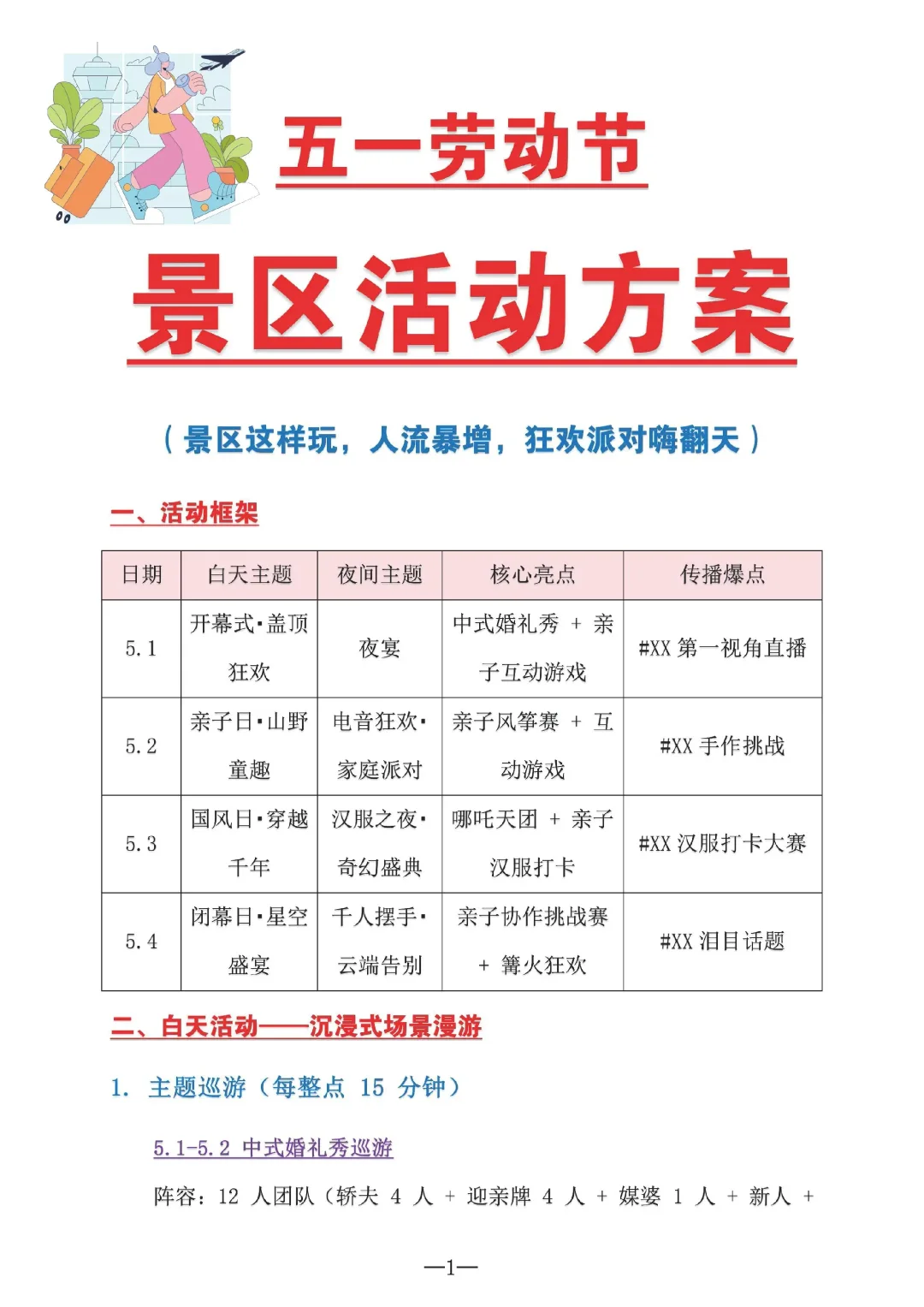 五一景区活动方案🔥狂欢派对嗨翻天‼️