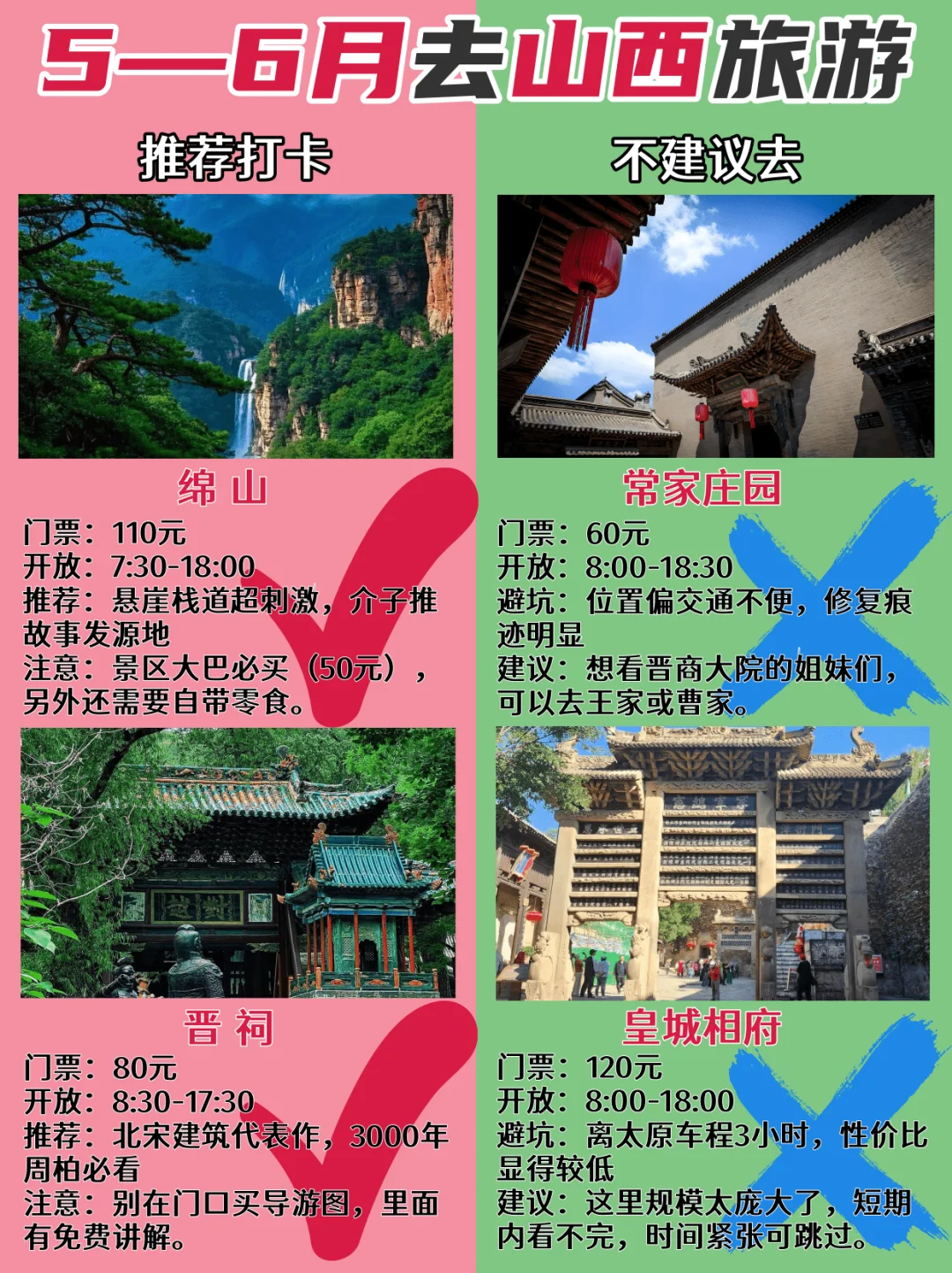 5-6月要来山西旅游的姐妹们！收好这份攻略