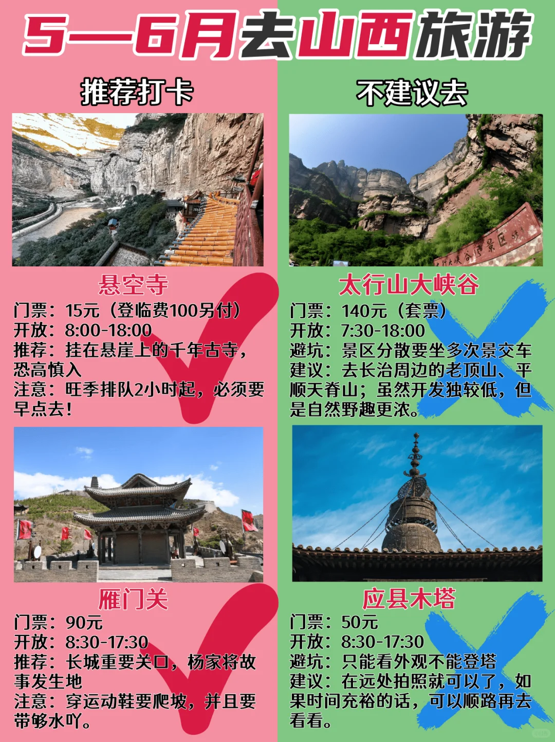 5-6月要来山西旅游的姐妹们！收好这份攻略