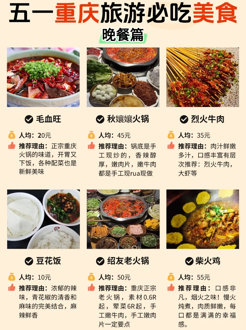 五一重庆旅游美食攻略🔥😋
