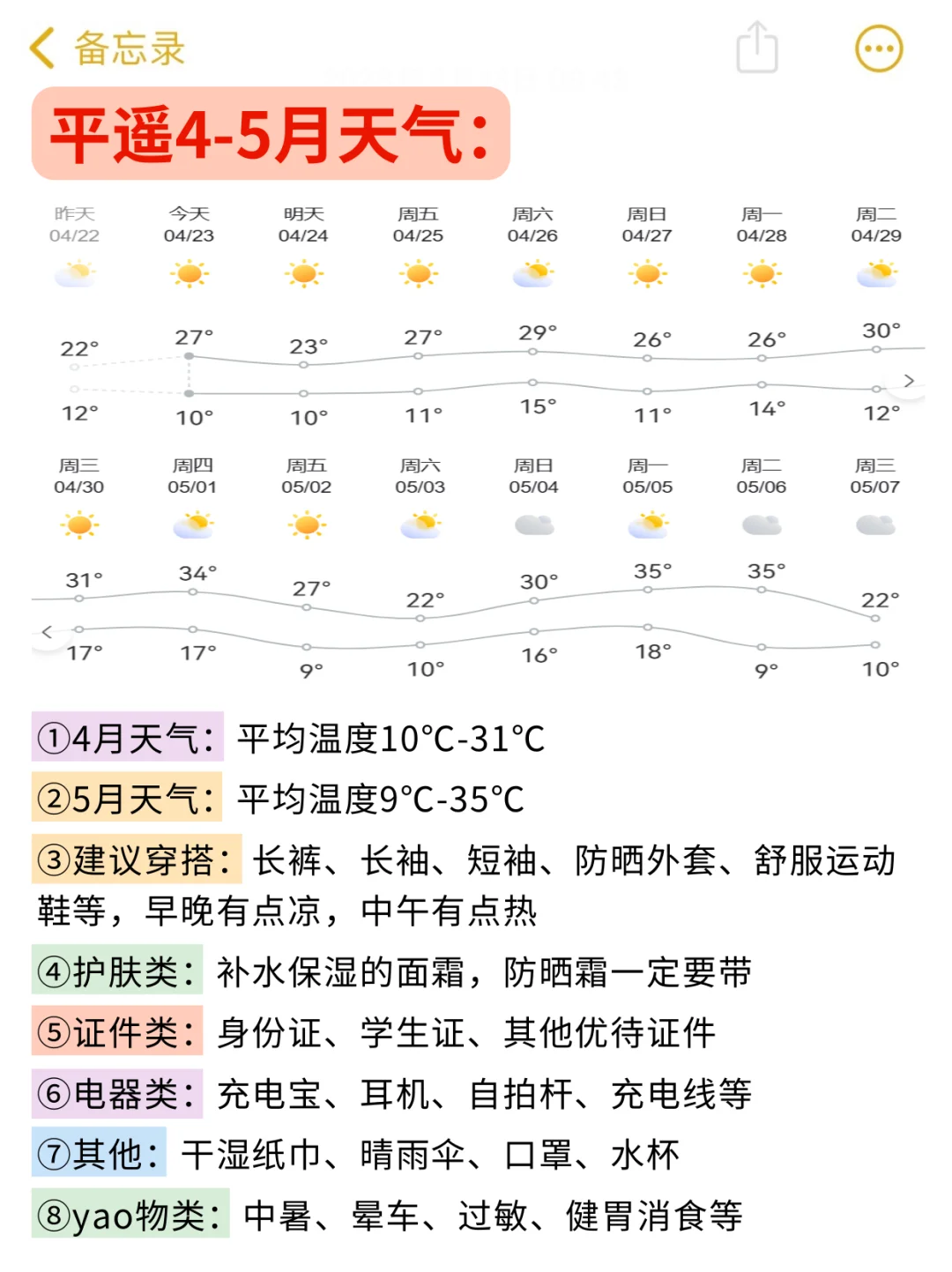 五一来平遥的注意啦！最新旅游攻略总结！❗