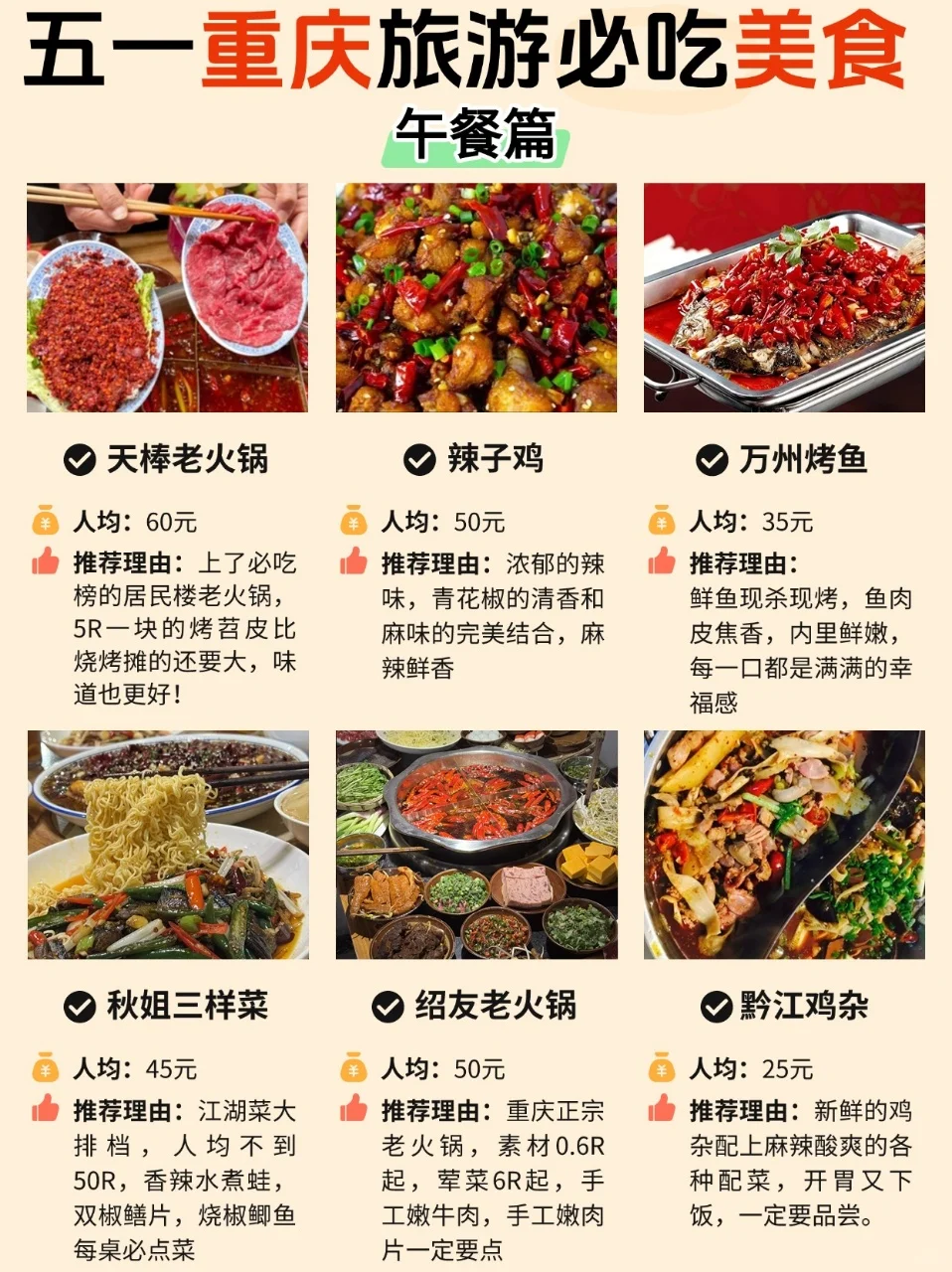 五一重庆旅游美食攻略🔥😋