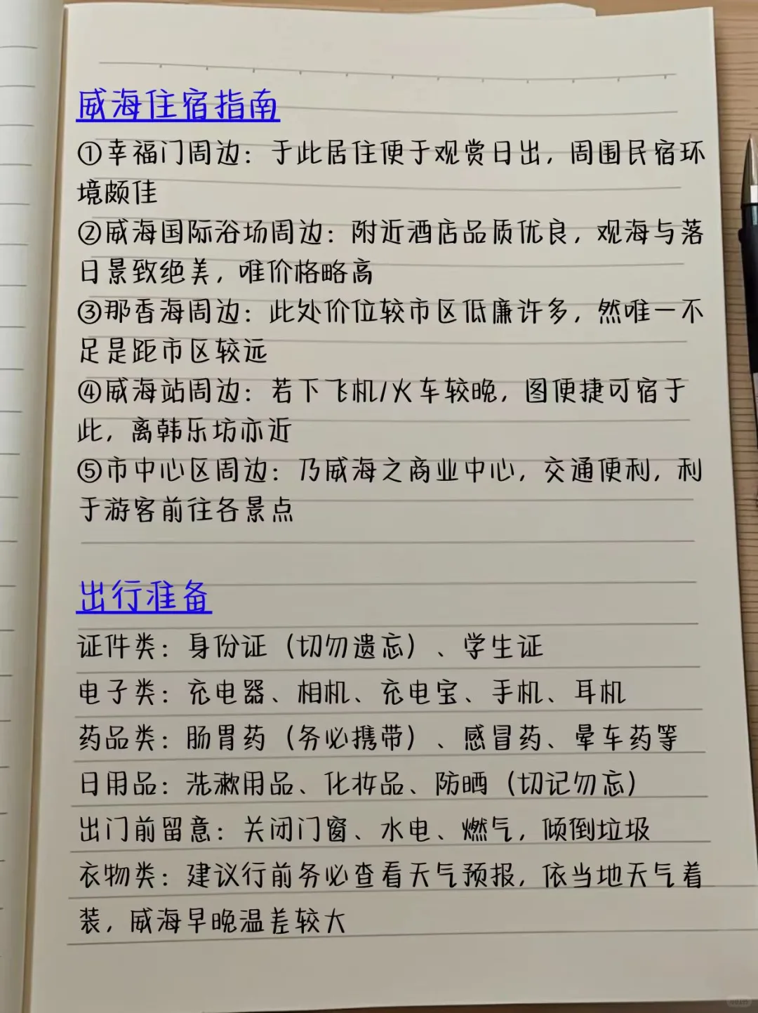 谁懂啊！！！被自己做的威海攻略满意哭了