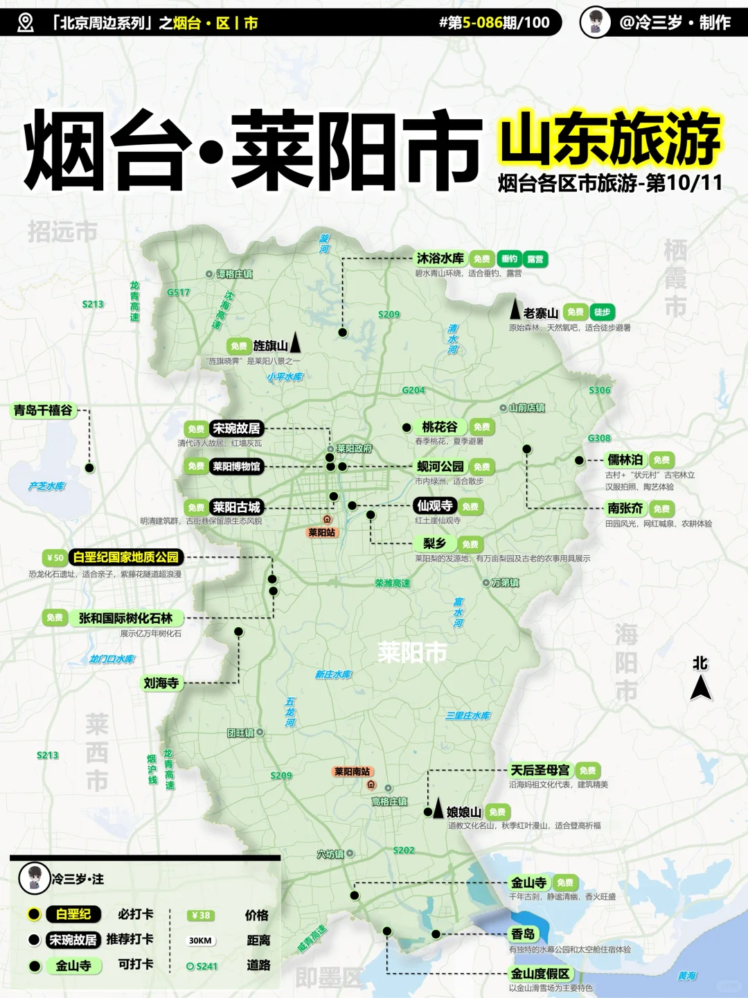 烟台11个区的旅游攻略都写好了，我五一去