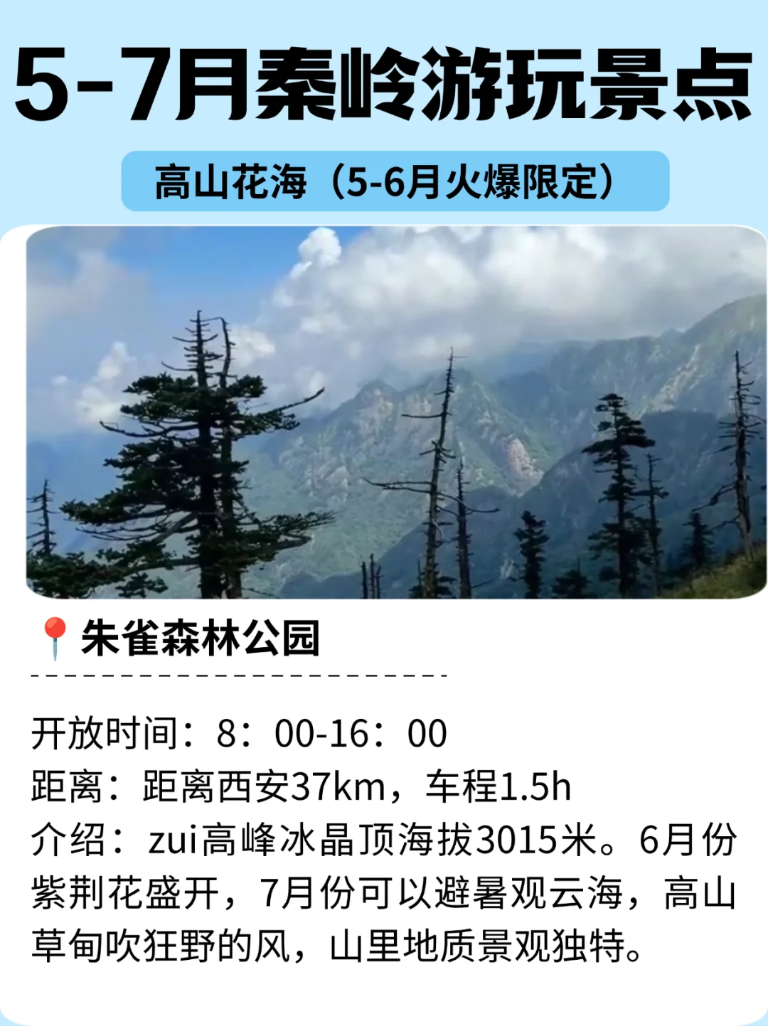 氧气出游，5-7月秦岭游玩、美食📍美爆了