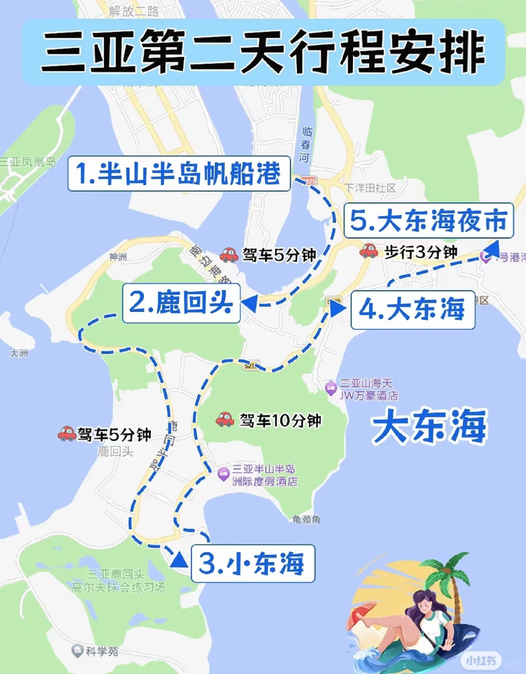 三亚游玩地图分享❗️包详细不踩坑的‼️