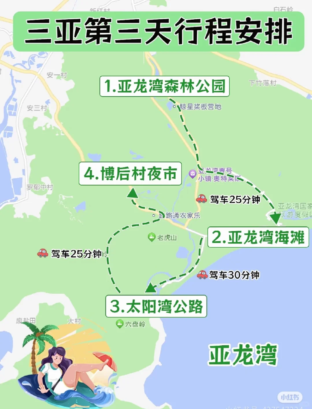 三亚游玩地图分享❗️包详细不踩坑的‼️