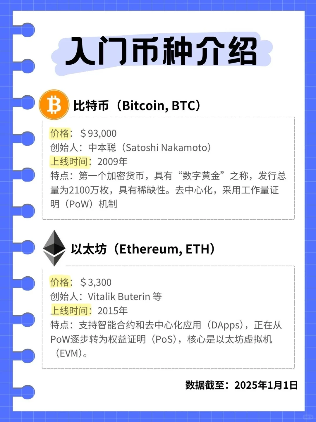 web3新手小白入门top10币种介绍